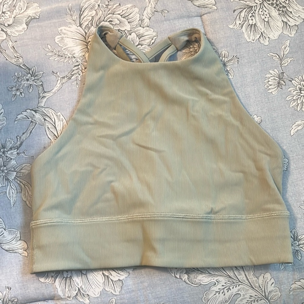 High neck ribbed longline energy bra size 6